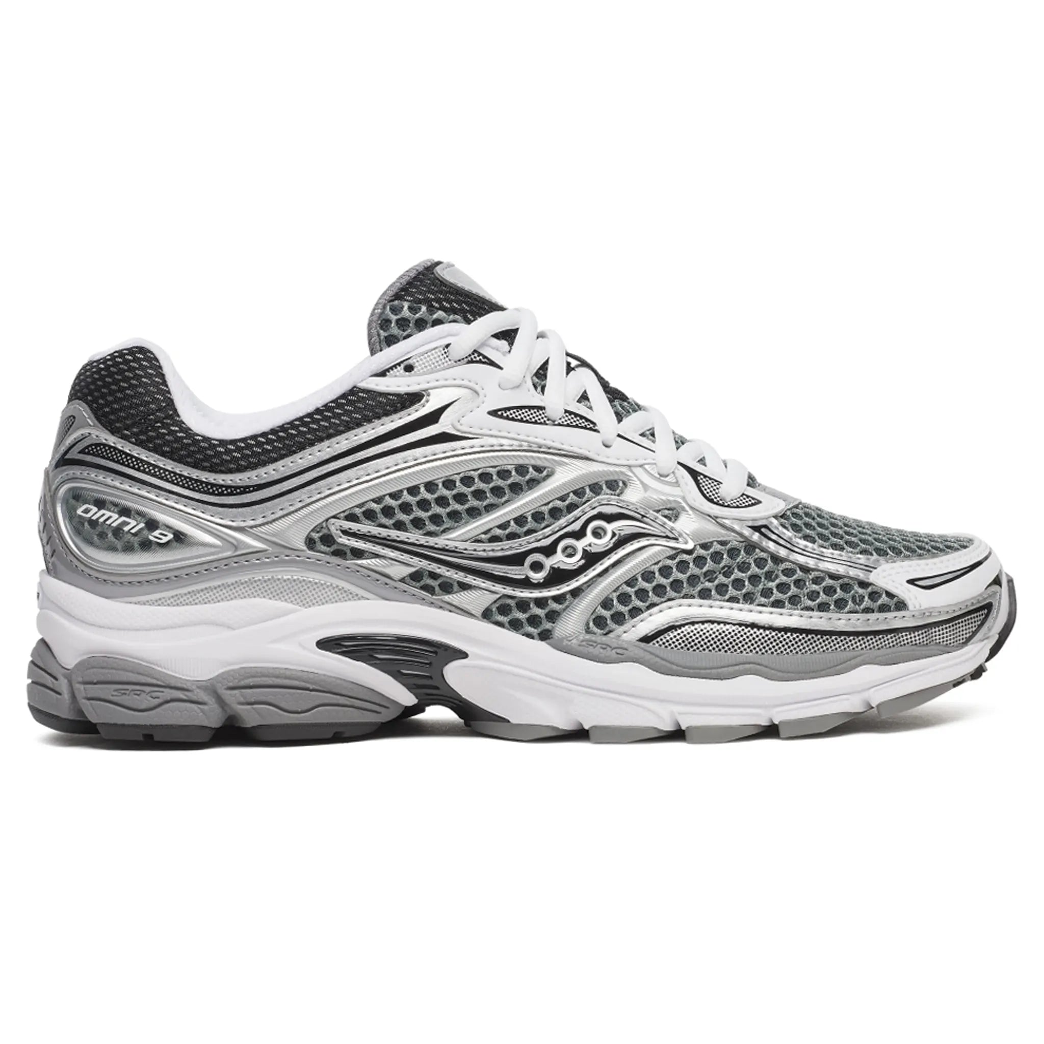Side View of Saucony Progrid Omni 9 Silver Grey S70739-42